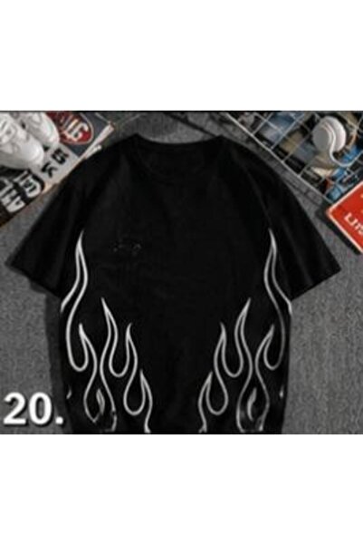 bellanova Unisex πολύχρωμο μπλουζάκι με στάμπα Oversize Streetwear Άνετη εφαρ...