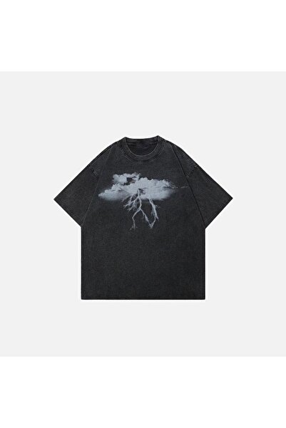 bellanova Unisex πολύχρωμο μπλουζάκι με στάμπα Oversize Streetwear Άνετη εφαρ...