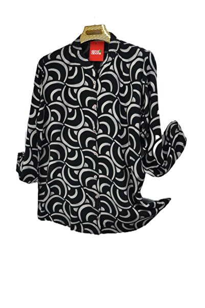 elma abone Plus Size Mother's Viscose Button-Up Shirt