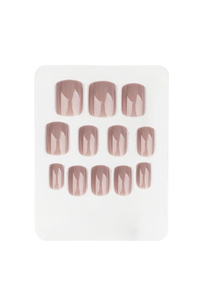 OEM Unghii false nude cu adeziv inclus, 12 bucăți, formă elegantă – manichiur...
