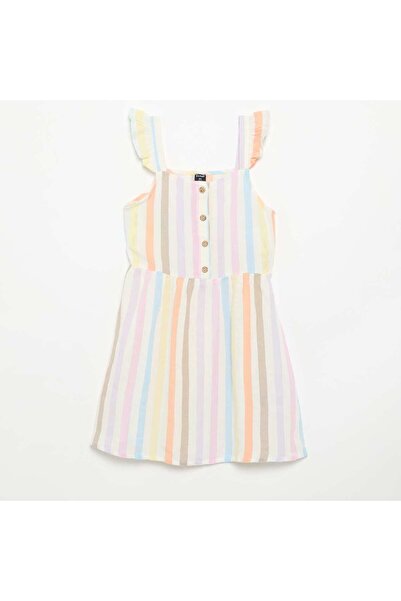 KIABI Ruffled strap dress WHITE