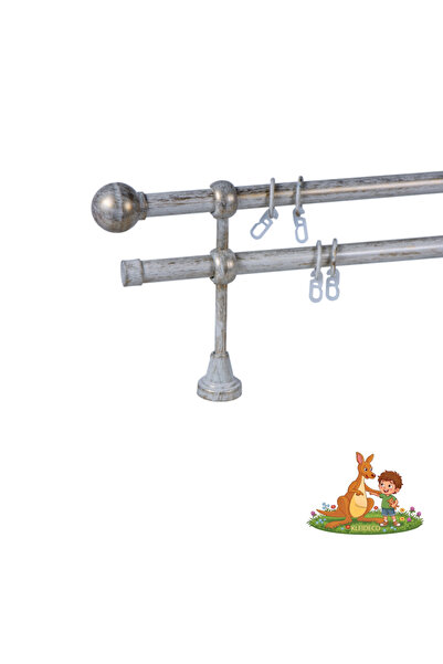 KLEIDECO Galerie dubla perdea AUSTRALIA, Metal, Diametru 19 mm, Capete SIDNEY...