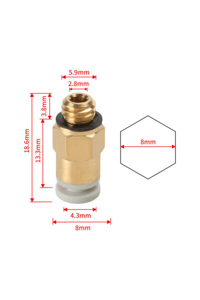 Choice KJH 04-M6 10 قطع ملحقات طابعة ثلاثية الأبعاد PC4-M6 PC4-M10 وصلة هوائي...