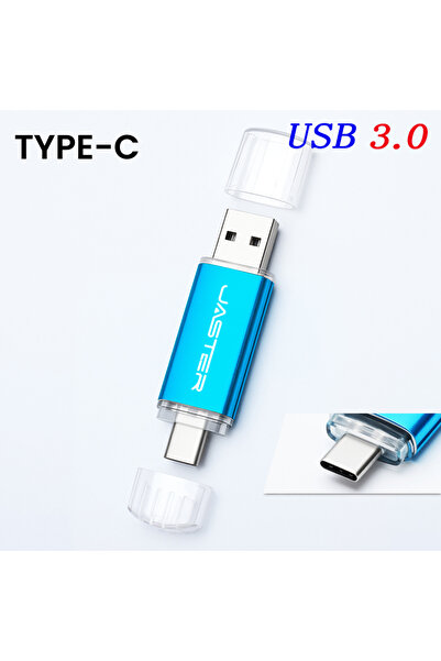 Choice19 فلاش USB 3.0 نوع C بسعة 64 جيجابايت باللون الأزرق السماوي، ذاكرة USB...