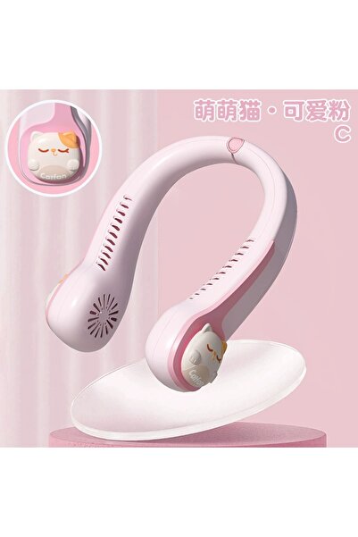 choice2 Red Children's Portable Neck Fan Cute Leafless Handheld Fan Cartoon O...