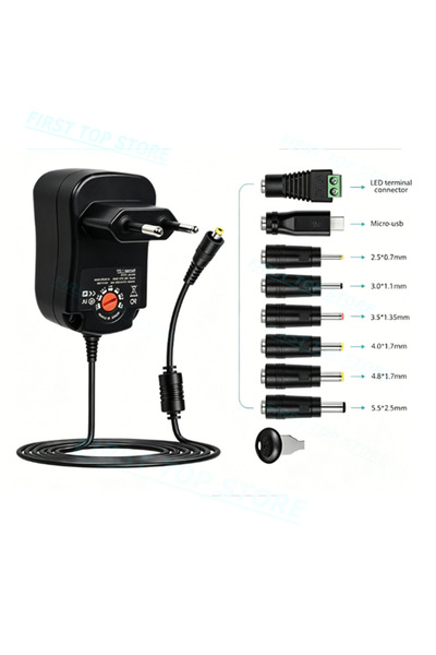 Choice1 EU Plug DC 3V 4.5V 5V 6V 7.5V 9V 12V 12W US EU Adjustable Power Adapt...