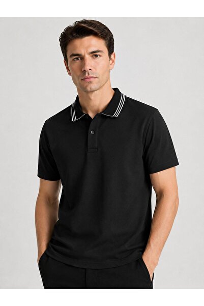 CLASSİCS MEN Ανδρικό μπλουζάκι Turbulance Slim Fit με λαιμόκοψη πόλο 7753