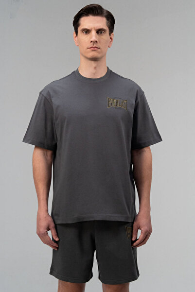 EVERLAST Authentic Boxing 2.0 Gray Men's Oversize T-Shirt Tm0158-415 100% Cotton