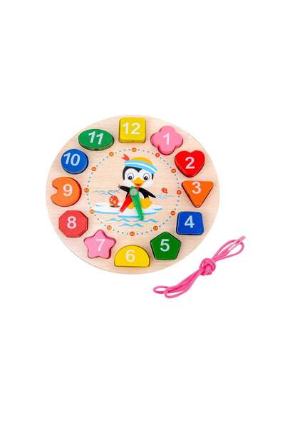 LEAN Ceas educativ Montessori, 12 blocuri colorate, 17,5 x 17,5 x 2 cm, 25054