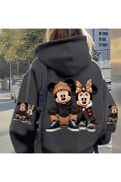 classy moda Unisex Back Graphic Printed Hooded 3-Thread Combed Cotton Sweatshirt