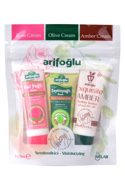 Arifoğlu Nemledniri Krem Seti 20ml x 3 Gül Yağlı Krem , Zeytinyağlı Krem, Amb...