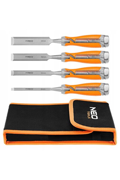 NEO Tools Dălți 6, 12, 18, 24, set de 4 piese Mâner din două componente. Amba...