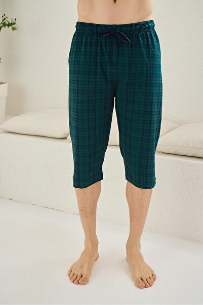KLY PİJAMA KLY 195B Battal Large Size Plaid Single Capri