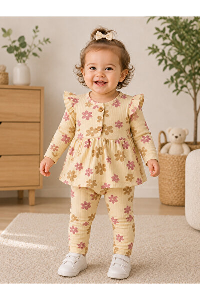 Milanlı Kids Girl's Bottom Top Transitional Piece Leggings Set