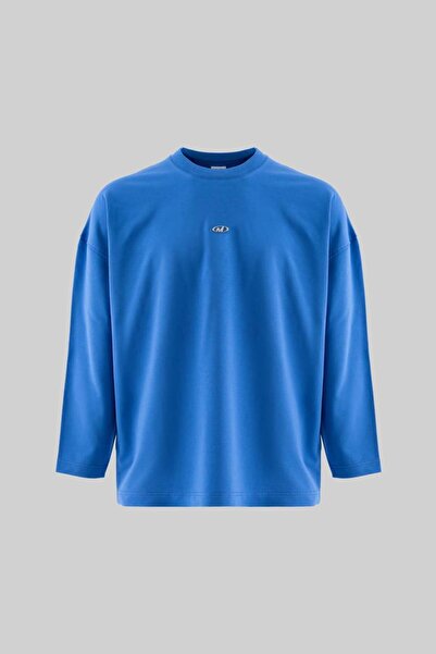 Machinist Men's Wide Fit Long Sleeve T-Shirt Light Blue