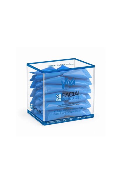 Viva Professional 30-Day Facial Scrub Gel | 30 Single-Use Sachets | Gentle Ex...