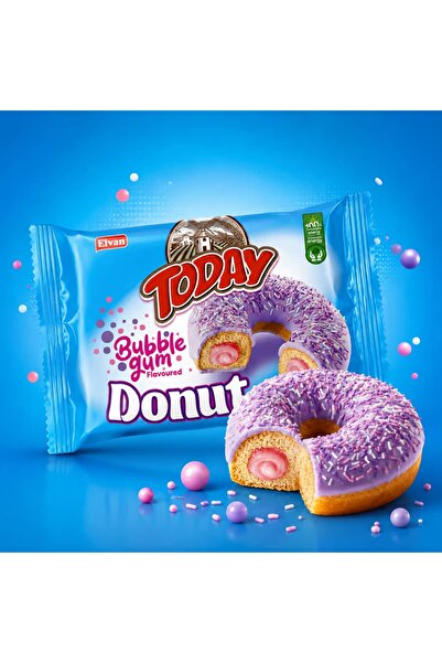 Today Donut Bubblegum (Sakız Aromalı) Kek 35 Gr. (1 Adet)