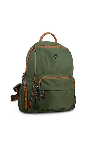 Nas Bag Kadın Çok Cepli Sırt Çantası (en :30cm x boy:34) Haki Taba