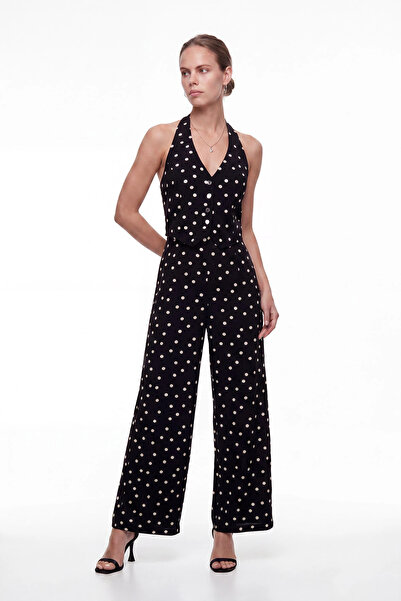 cemo Women's Polka Dot Halter Neck Palazzo Jumpsuit