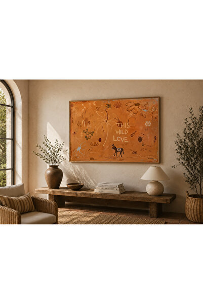 Boho wellness studio – This Wild Love Bohem Çöl Sanatı Ahşap Çerçeveli Poster...