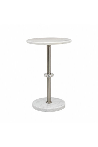 Palma homez Silver Marble Side Table 35X35 cm