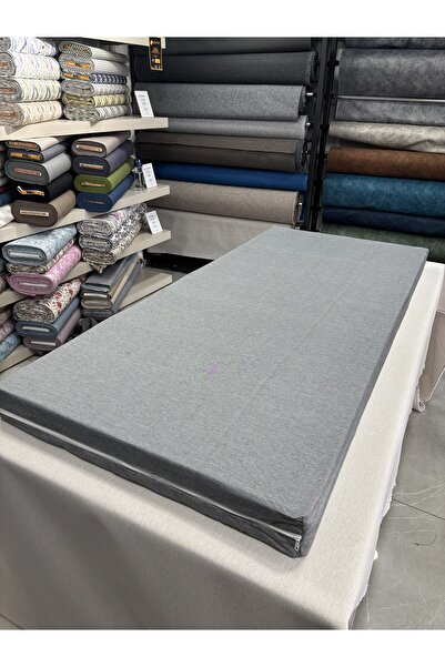 SOWSO Çok Amaçlı Minder 80x180x10 cm | Gri Sert Sünger | Gri Kumaş | Fermuarl...