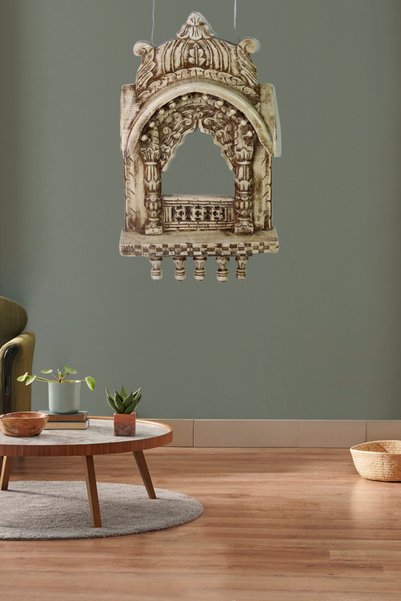 Al Athar Arts Handcrafted Wooden Jharocha – Antique Rajasthani Wall Hanging (W:14''H:26''D:4'')