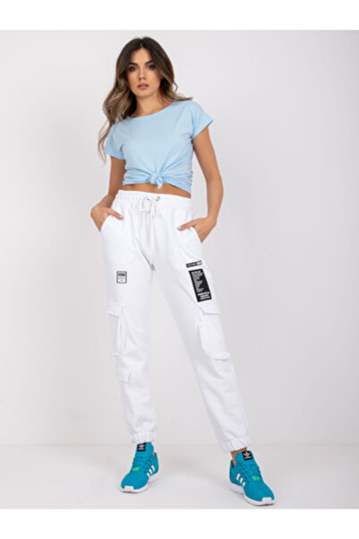 rue parıs Pantaloni Trening Dama Lunga, Sport, RUE PARIS, Alb Casual Model RV...