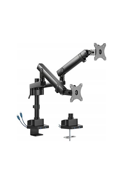 Spacetronik Suport pentru Două Monitoare 17-32 " 16kg USB VESA REGULABIL negru