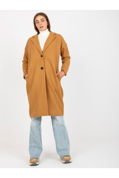 Och Bella Palton Dama, Och Bella, Poliester, Maneca lunga, Camel, model TW-BI...