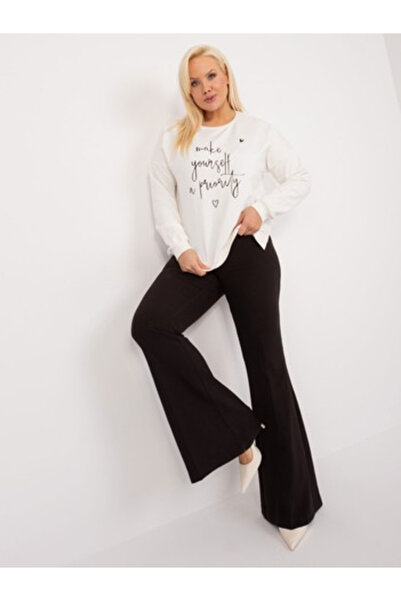 Relevance Bluza Dama, RELEVANCE, Bumbac, Maneca lunga, Ecru, model RV-BZ-9173...