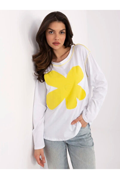 Italy Moda Bluza Dama, ITALY MODA, Bumbac, Maneca lunga, Galben, model MI-BZ-...