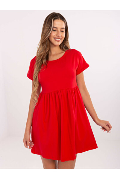 rue parıs Rochie Dama, RUE PARIS, Bumbac, Rochie evazata, Rosu, model RV-SK-5...