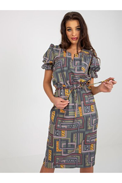 LAKERTA Rochie Dama Midi, Rochie dreapta, LAKERTA, Khaki Eleganta Office