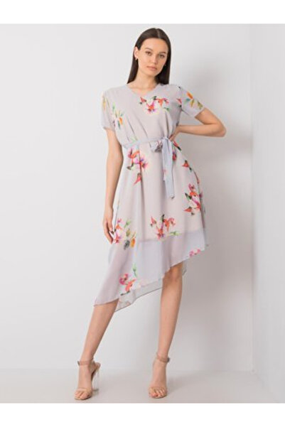 LAKERTA Rochie Dama, LAKERTA, Poliester, Rochie asimetrica, Gri deschis, mode...