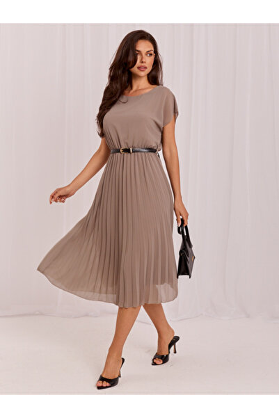 rue parıs Rochie Dama, RUE PARIS, Poliester, Rochie evazata, Bej inchis, mode...