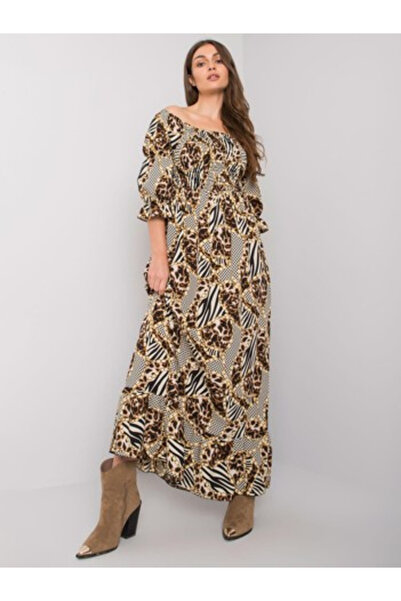 Italy Moda Rochie Dama, ITALY MODA, Poliester, Rochie dreapta, Bej, model DHJ...