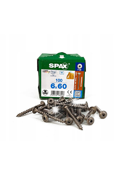 ABC SPAX Șurub plat A2 100 buc. 6*60MM TX WIROX SPAX