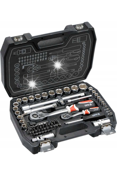 yato Set de scule: chei tubulare, biți, adaptoare 1/4'' 1/2'', 72 piese.