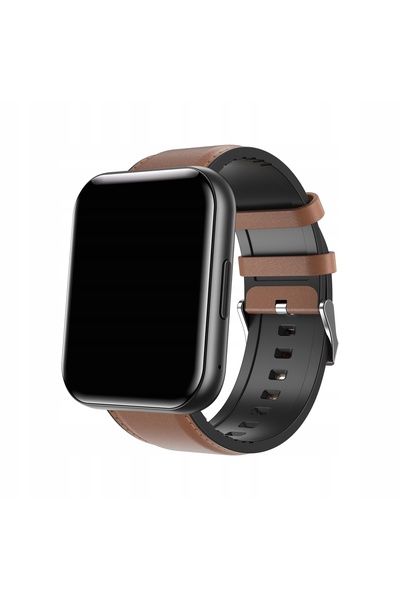 BeMineCollection Bemi SmartWatch Exo Negru + Curea din Piele Maro Deschis 1.9...