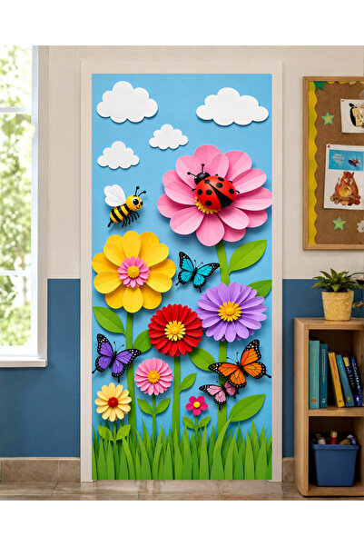 PROMISEBACKDROP2 زينة باب مرنة مقاس 190x75 سم، زينة باب من القماش، بتصميم الز...