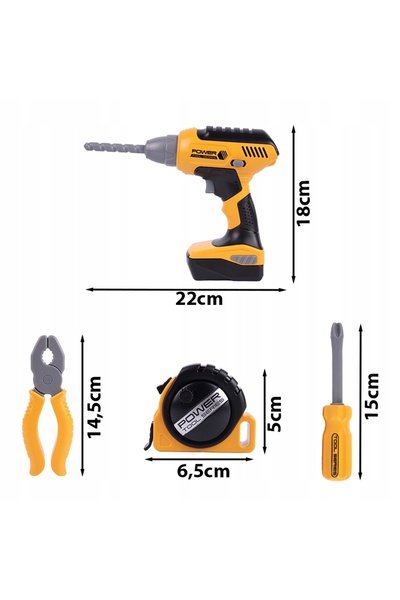 Stator Set de meșterișor pentru copii, unelte, șurubelniță, vestă cu LED, chei