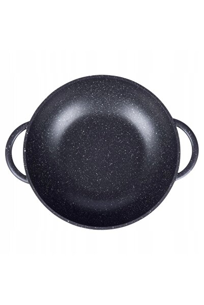 innature Tigaie WOK adâncă din granit cu capac pentru prăjit ORION GRANDE 32 cm