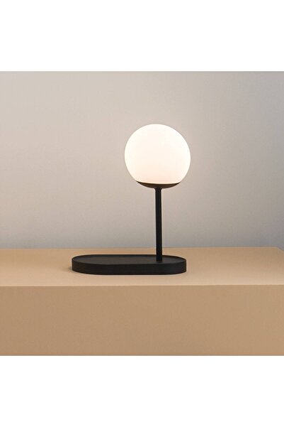 Atmosphera LAMPĂ DE MASĂ MODERNĂ cu USB, neagră, 27x33 cm