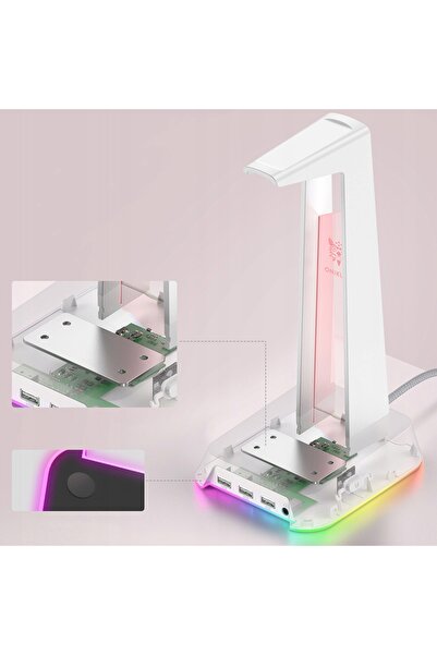 Onikuma Suport pentru căști RGB + Hub USB pentru gameri