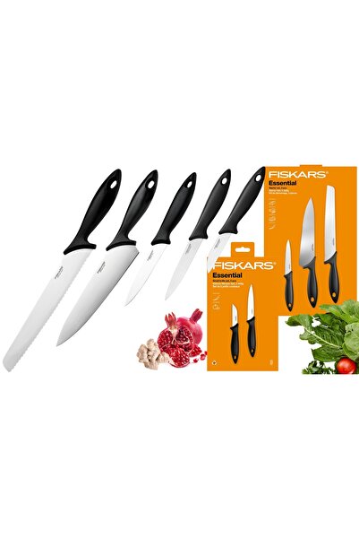 FiSKARS SET COMPLET DE CUȚITE DE BUCĂTĂRIE 5-ÎN-1 PENTRU ȘEF, PENTRU PREPARAR...