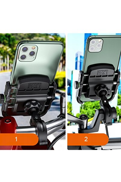 NO BRAND Suport telefon motocicletă cu încărcător rapid USB QC3.0 + Cablu