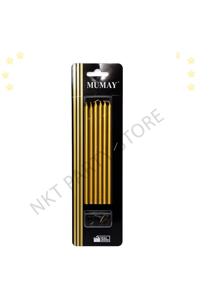 1 Adet 6'lı 15 cm Mum GOLD - Doğum Günü - Özel Gün ...