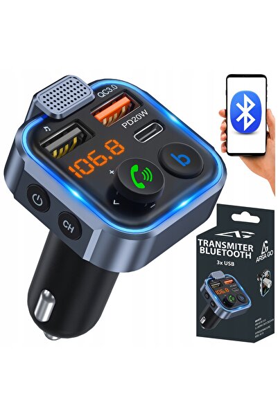 ARSA GO Transmițător FM Bluetooth auto, adaptor USB, încărcător rapid, MP3