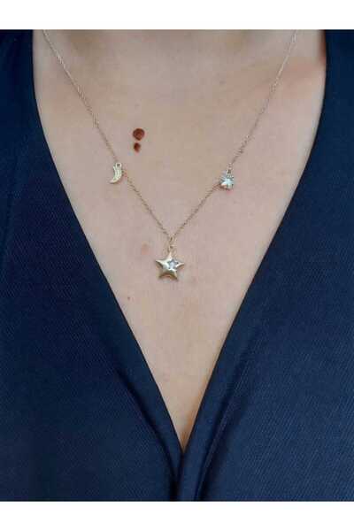 bijoux uniques Pinterest Moon Star Solitaire Model Steel Necklace